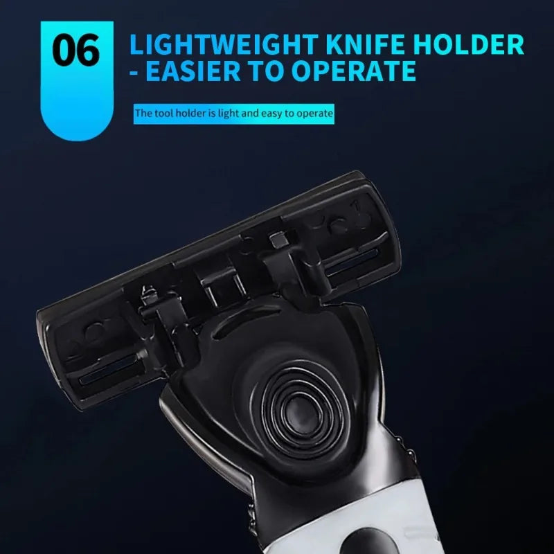 Men's Reusable 2-Blade Razor – Multi-Tool Swappable Head Men's Manual Razor HIP