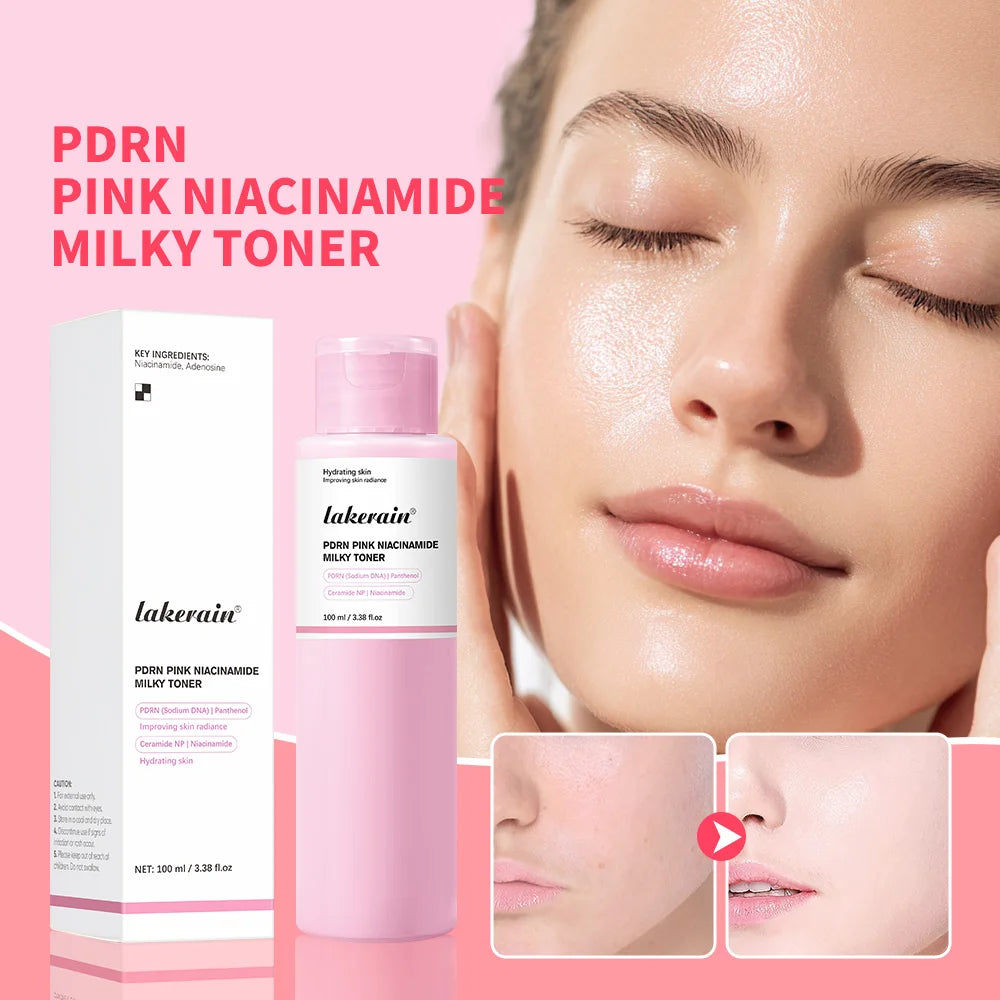 PDRN Pink Niacinamide Milky Toner for Hydrating Moisturizing Soothing Ceramide Glass Glow Skin Milky Toner Korean Skincare HIP