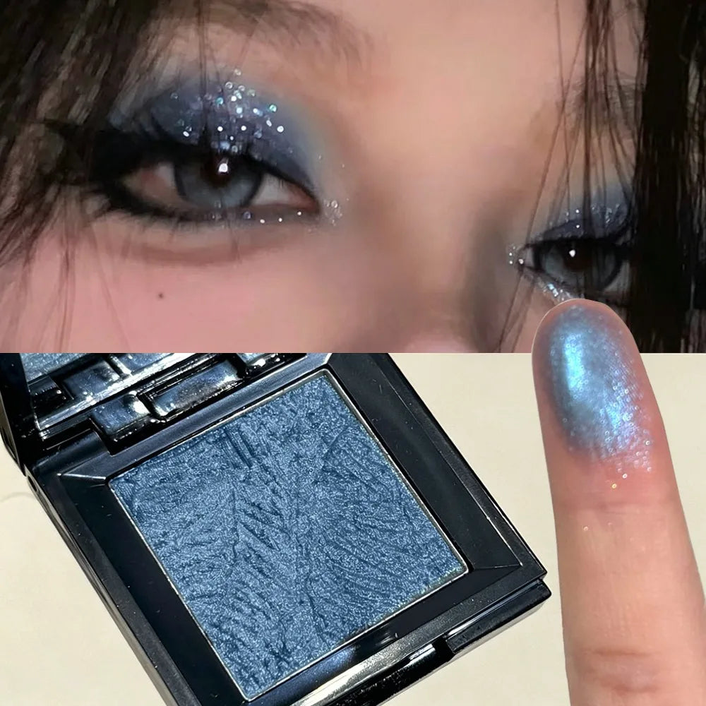 Monochrome Eyeshadow Palette Chrome Blue Pearl Glitter Highgloss Brightening Lasting Waterproof Metallic Luxury Eyeshadow Makeup HIP