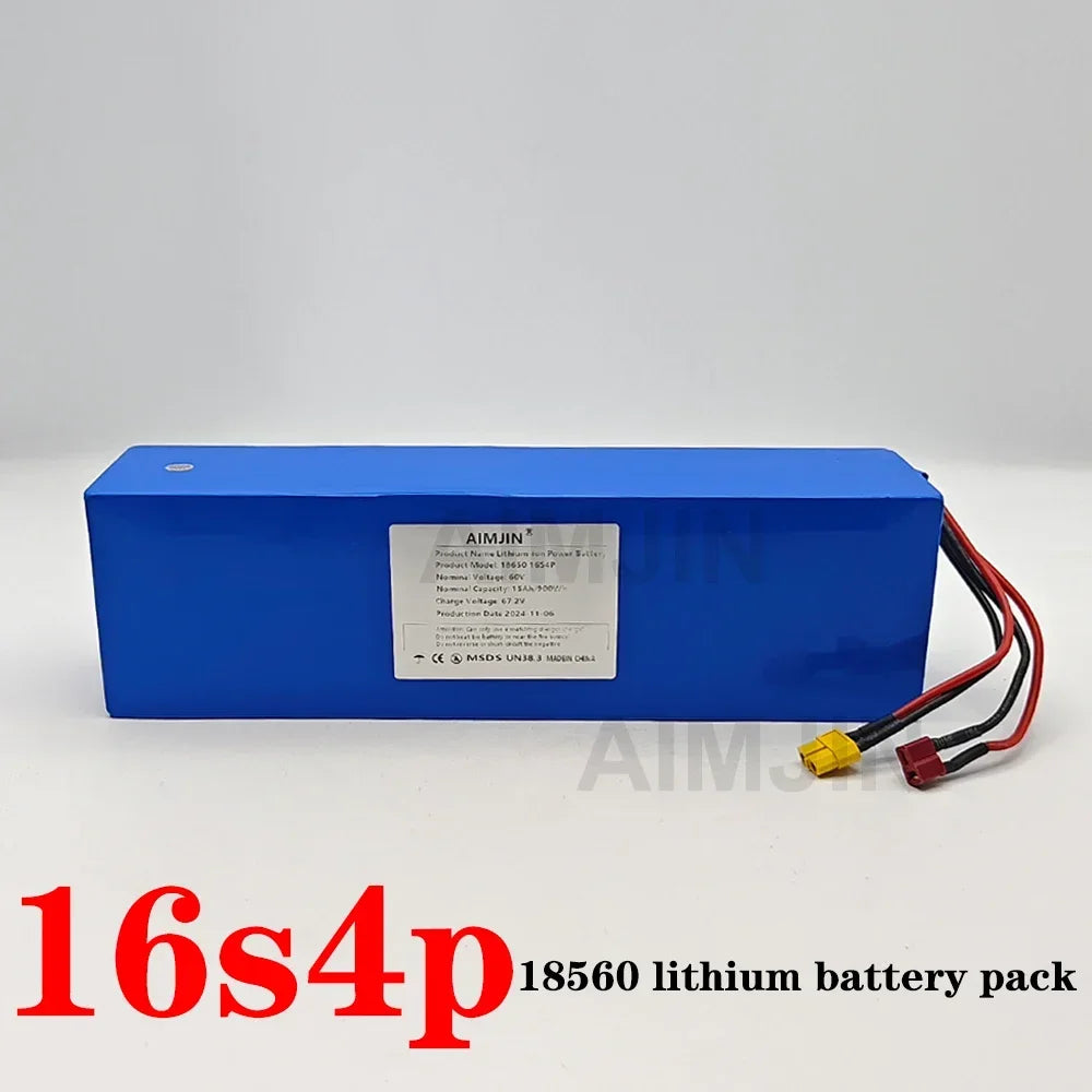60V 15Ah 16s4p 18650 Lithium Battery Pack with BMS | Scooter Lithium Battery Pack HIP