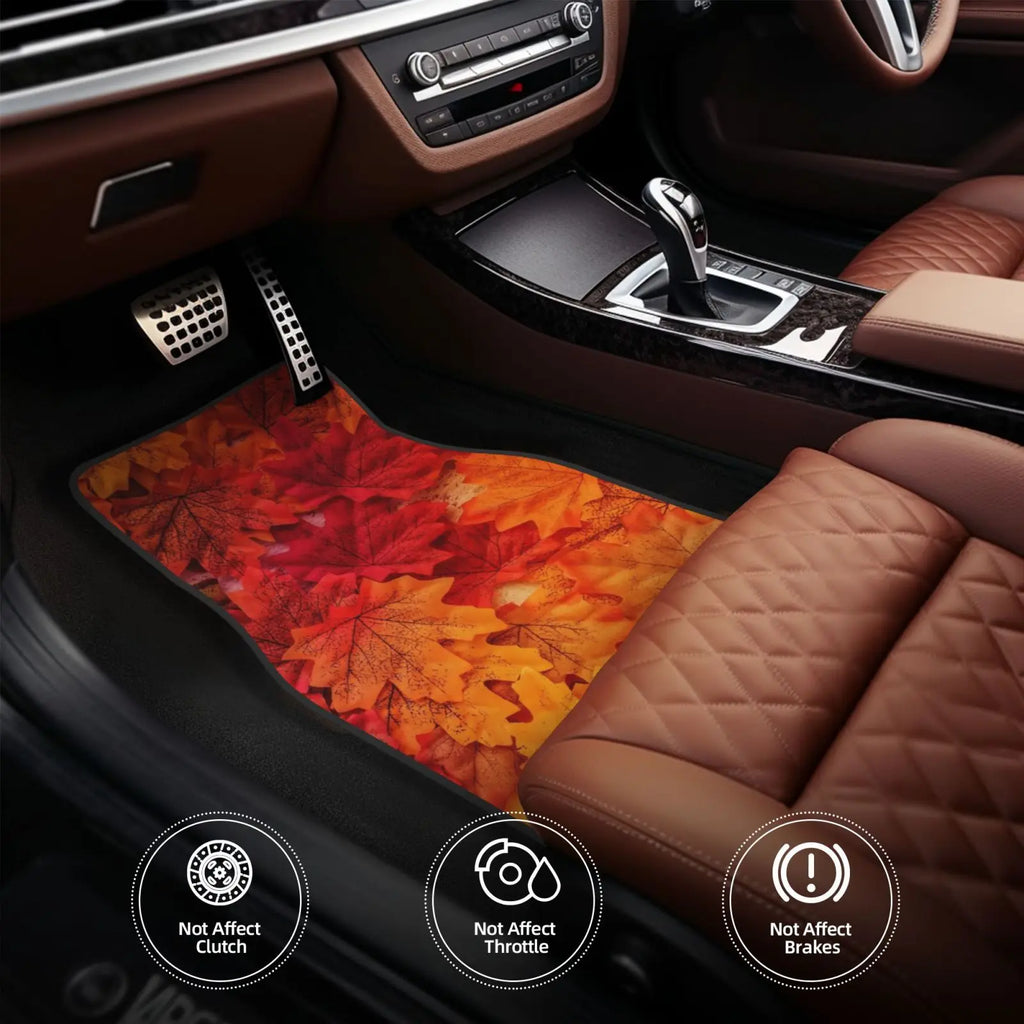 Autumn Leaf Print Car Floor Mats – 4-Piece Universal Set Car Floor Mats HIP