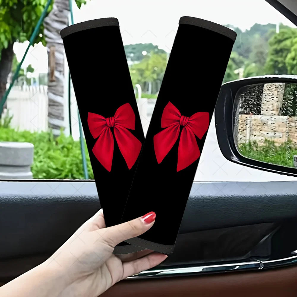 2-Pack Red Bow Car Seat Belt Covers – Cute Car Accessory Seat Belt Cover HIP