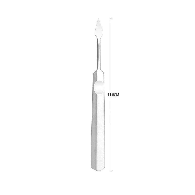 Stainless Steel Nail File Manicure Steel Push Double Side Scrub Cuticle Cutter Hangnail Fork Remove Nail Polish Salon Care Tools HIP 02