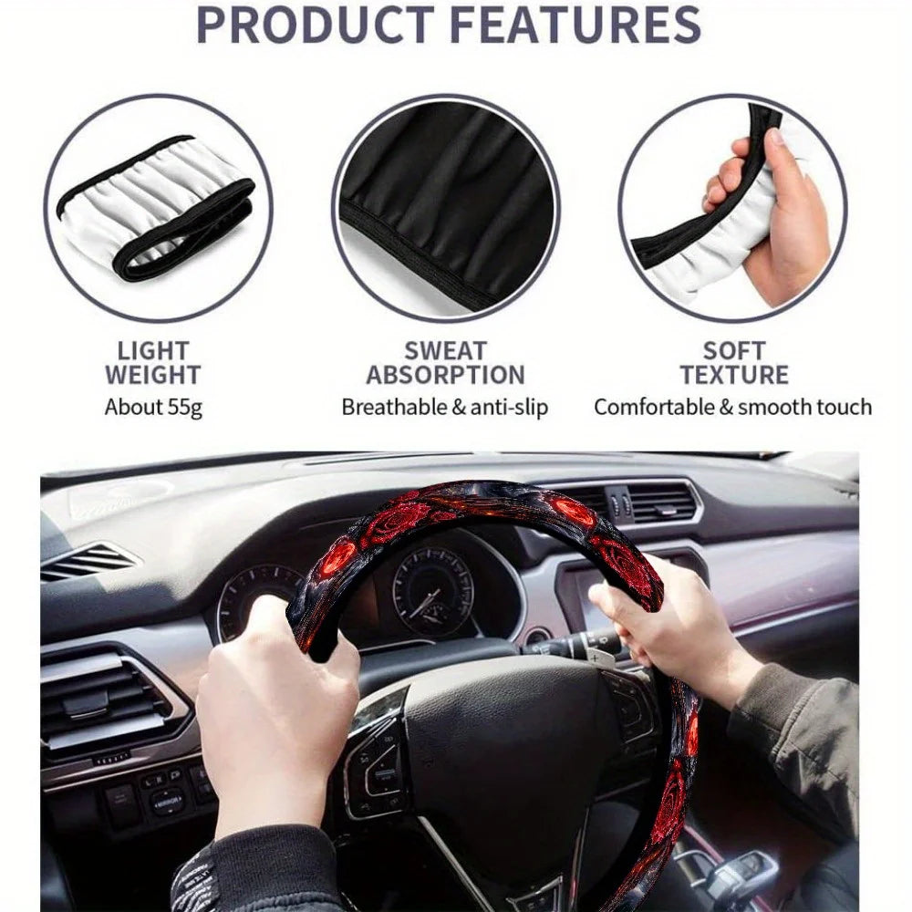 Gothic Dreamscape Printed Steering Wheel Cover | Anti-Slip Steering Wheel Cover HIP