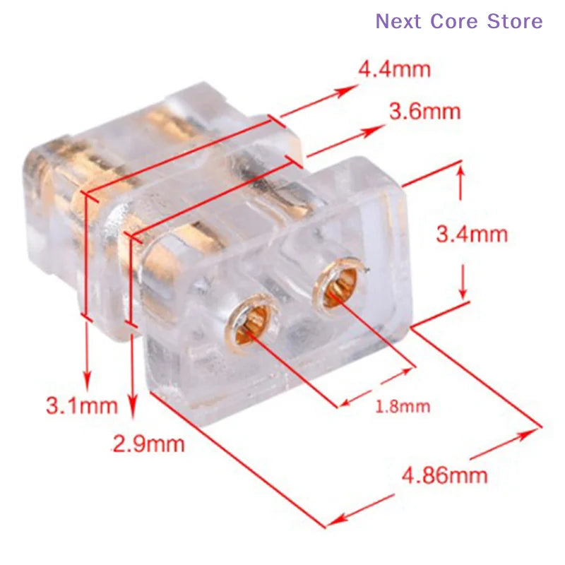 2-Pack 0.78mm Double Pin Female Socket – DIY IEM Cable Headphone Cable Connector HIP