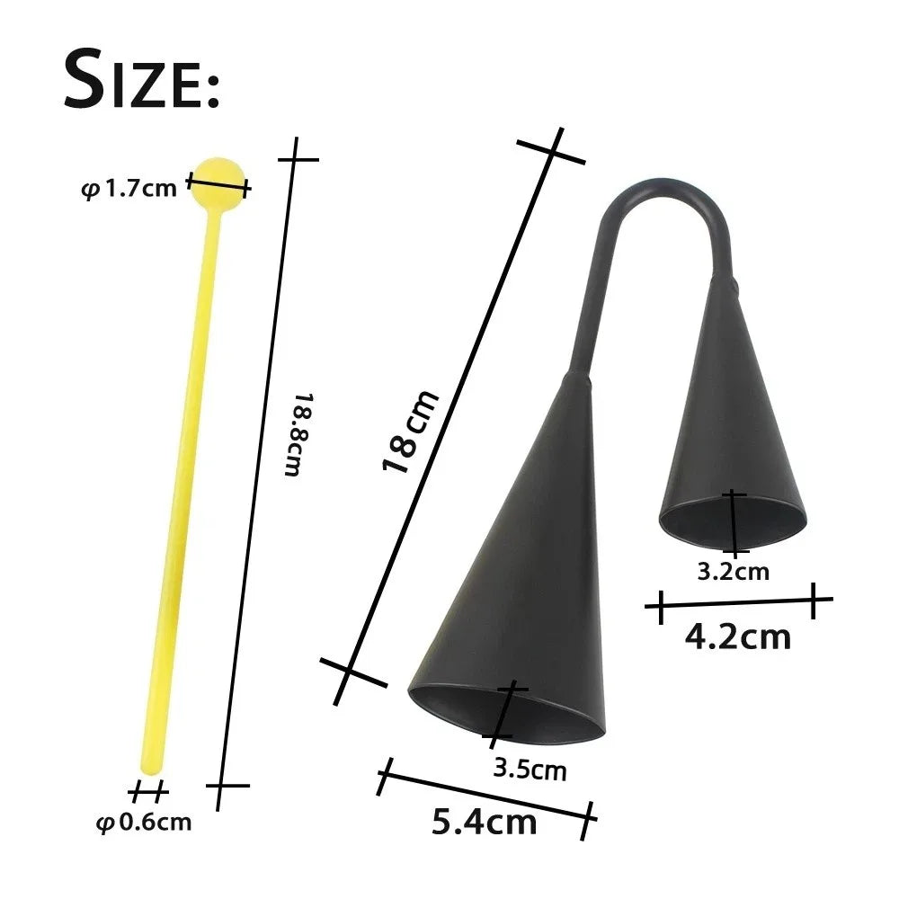 Two-Tone A-Go-Go Iron Cowbell Latin Percussion with Stick Latin Percussion Bell HIP