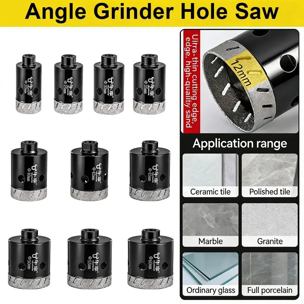 Diamond Tile Drill Bit – Dry Hole Saw for Angle Grinder Diamond Hole Saw Bit HIP