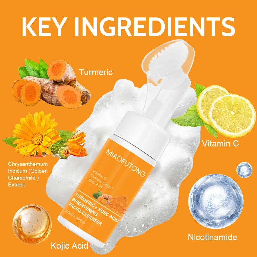 Turmeric Facial Cleanser Mousse – Oil Control & Brightening 100ml Facial Cleanser Mousse HIP