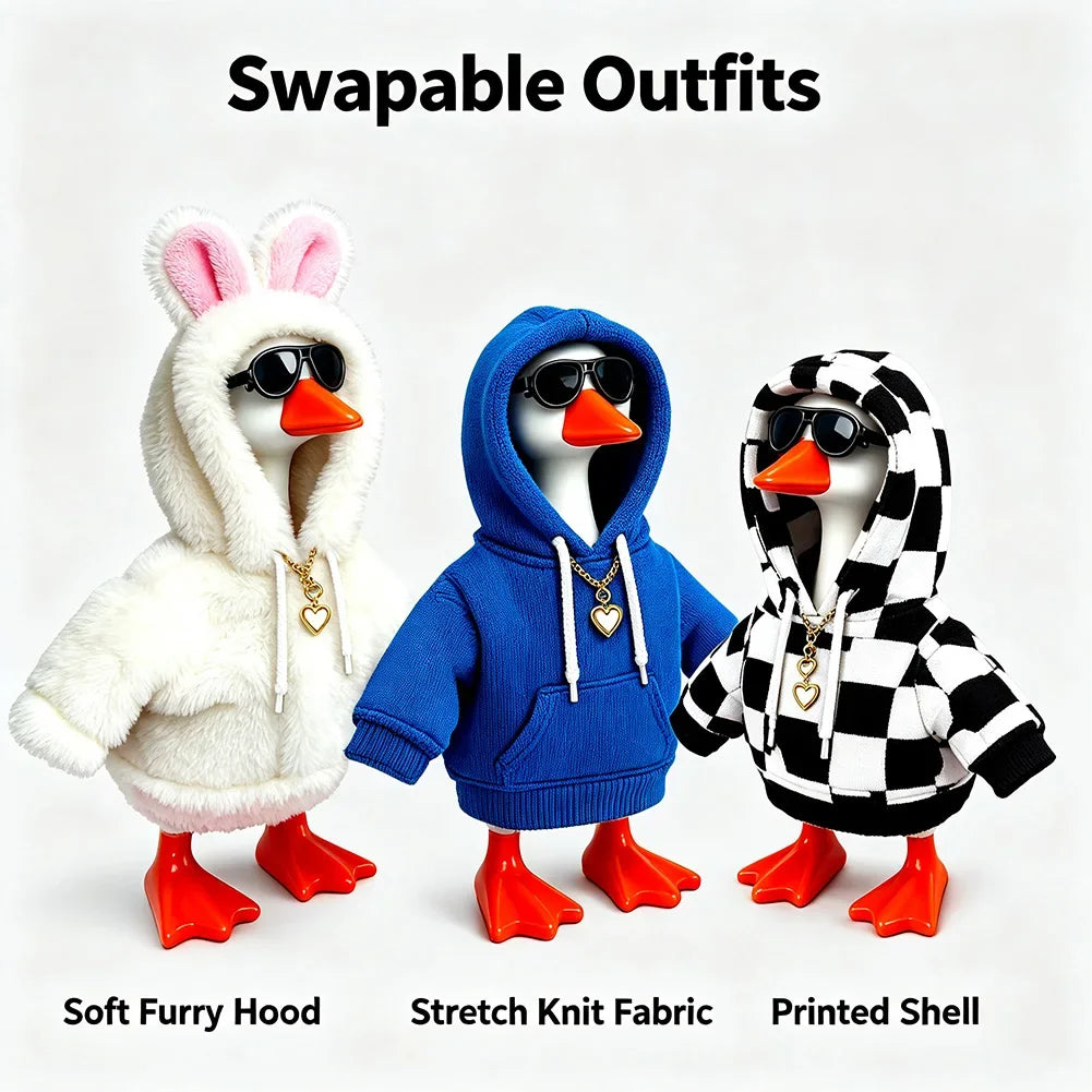 7-inch Mini Office Desk Goose Hoodie Set Ornament Mini Porch Goose Hoodie Ornament Handicraft Decoration Accessories HIP