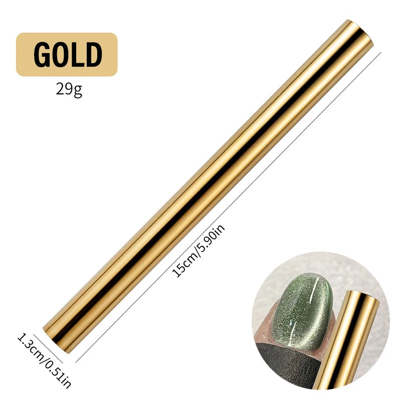 1-3pcs Super Long Double Head Nail Magnet Tool Pens Magnetic Cat Eye Gel Polish Nail Art Kit for DIY Salon Studio Or Home Use HIP 1pc Gold