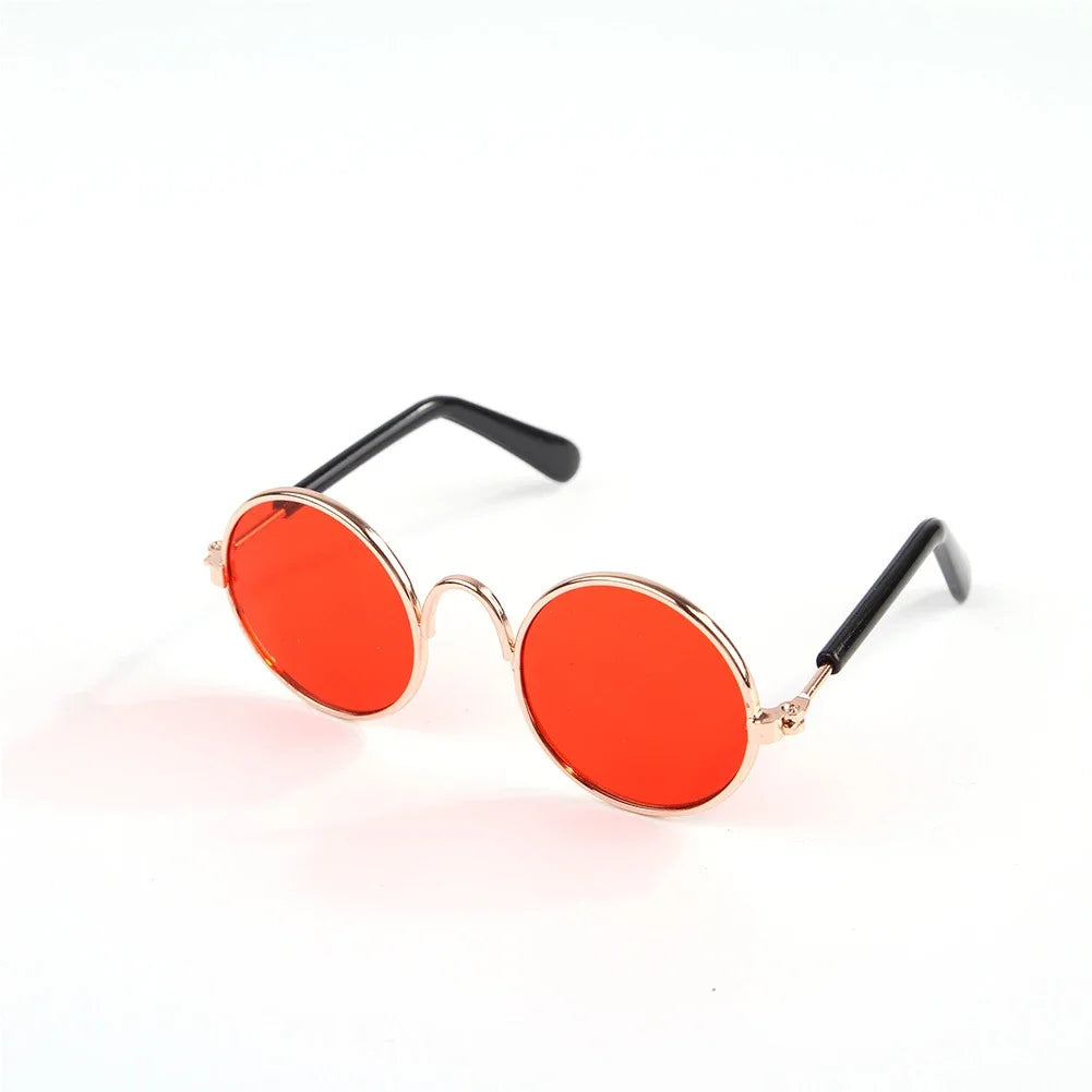Pet Glasses Small Pet Sunglasses Stylish Pet Sunglasses for Dogs Cats Fashionable Eyewear for Sun Wind Lightweight HIP A Bright Red