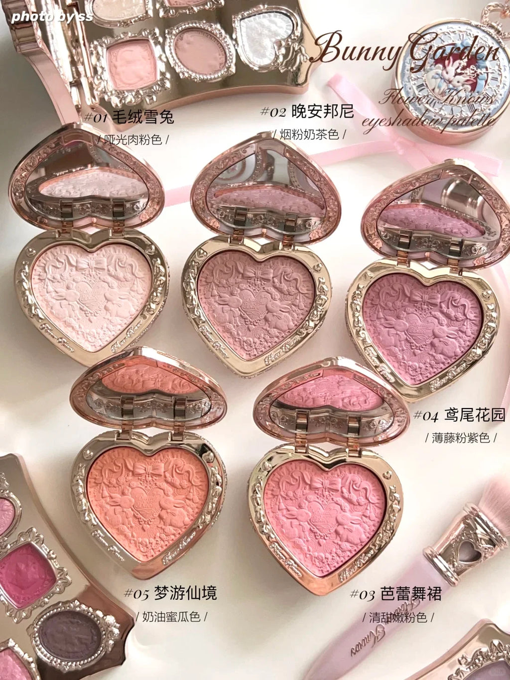 Flower Knows Bunny Garden Powder Blush – Matte & Pearlescent Powder Blush HIP