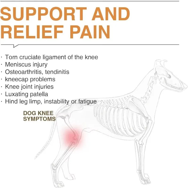 Dog Knee Brace for Hind Leg – Hinged Joint Support Wrap Dog Knee Brace HIP