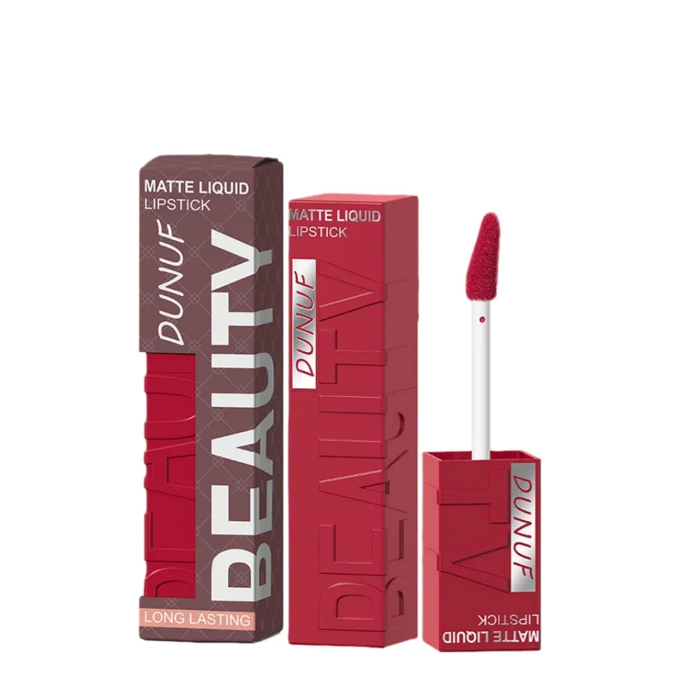 DUNUF Velvet Matte Lip Glaze – Waterproof, 8 Shades Velvet Matte Lip Glaze HIP