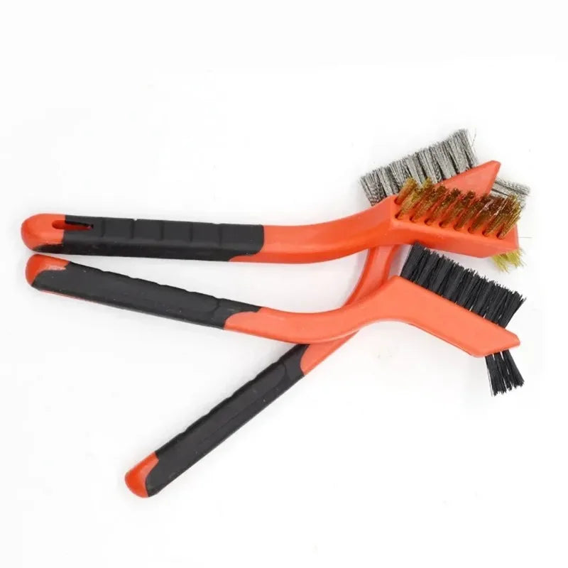 3-Piece Wire Brush Set – Brass, Steel & Nylon Cleaning Brushes Wire Brush Set HIP