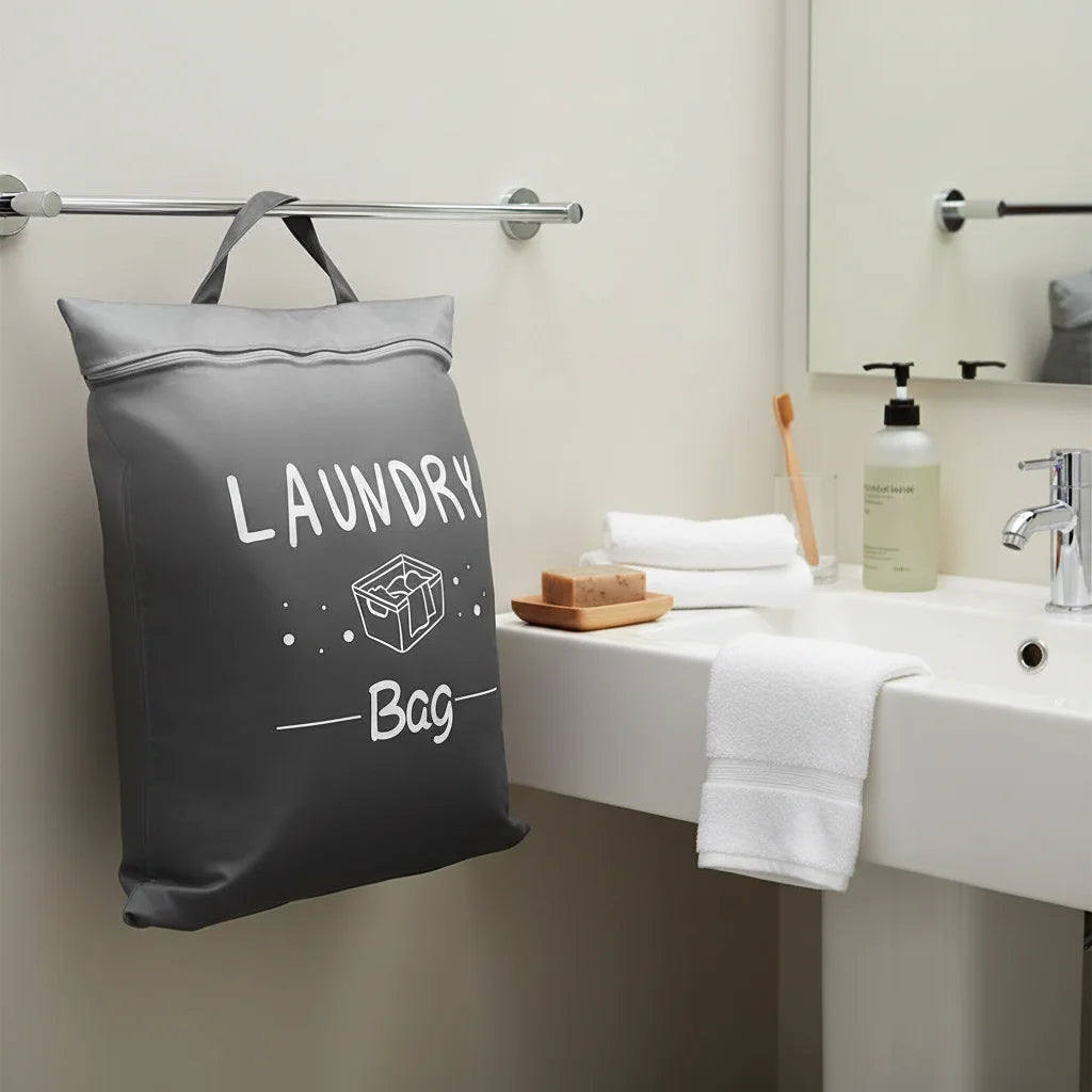 Waterproof Oxford Laundry Bag For Travel Portable Dirty Clothes Storage Pouch Washable Organizer Bag With Handle & Zipper HIP