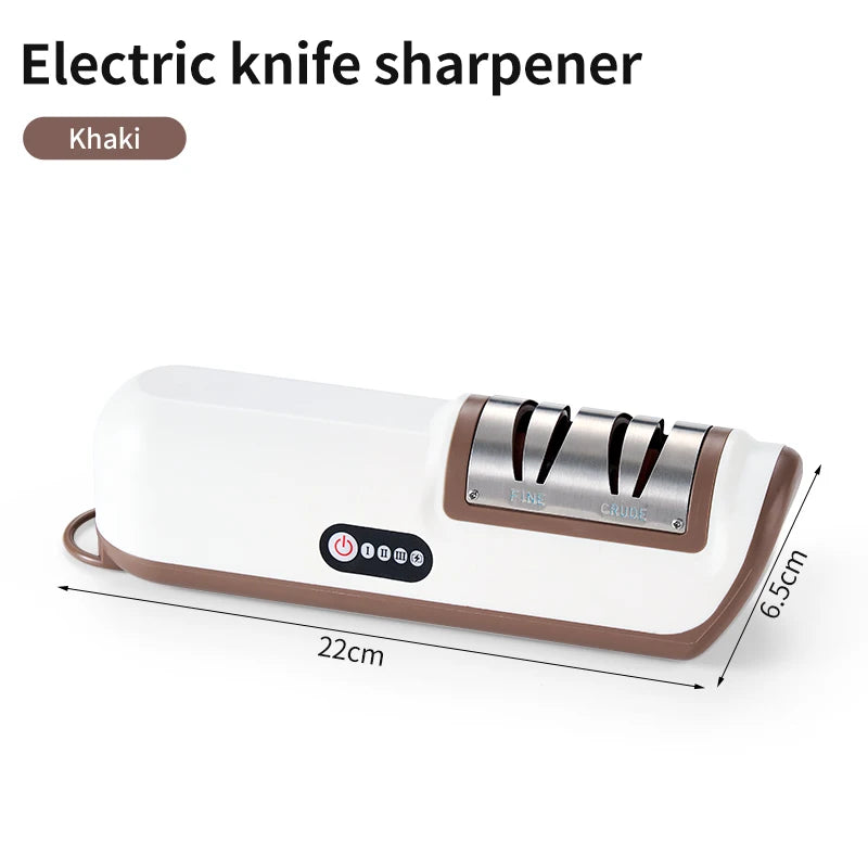 3-Gear Electric Knife Sharpener – USB Rechargeable, Auto Electric Knife Sharpener HIP Dark Khaki universal