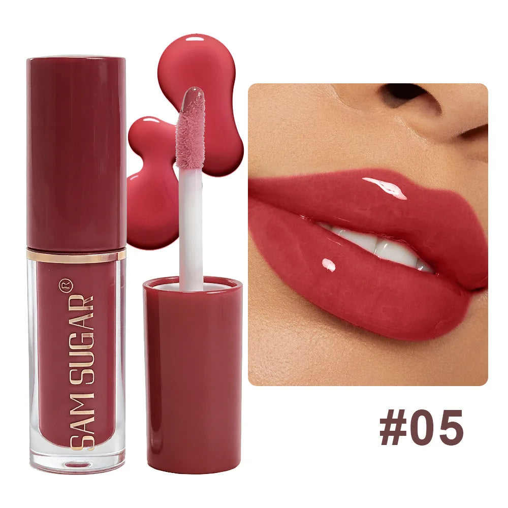 Portable 6 Colors Abundant Lip Gloss Tint Hydrating Moisturizing Lip Glaze Lip Plumper Lasting Make Up Liquid Lipstick Cosmetics HIP 05