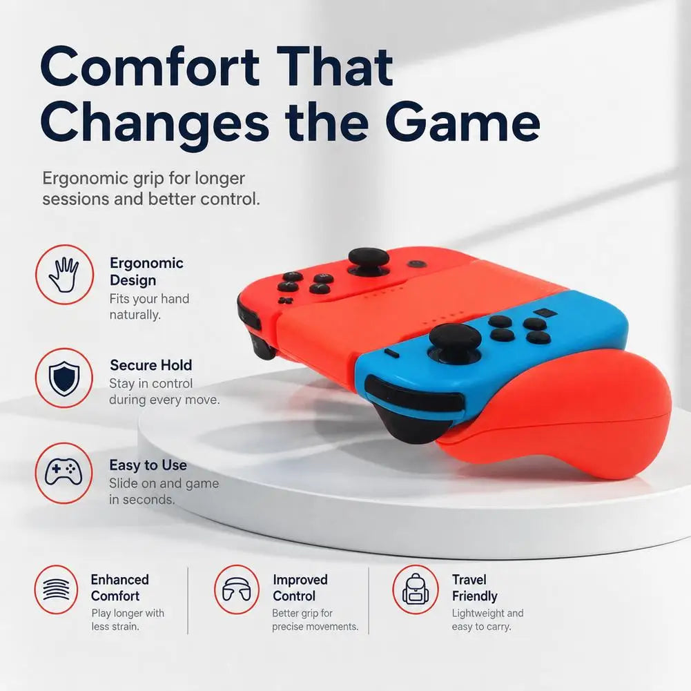 Comfort Hand Grip for Switch Joy-Con Controllers, Non-Slip Soft Touch Handle Bracket for Switch Joy-Con Portable Controller Grip HIP