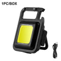USB Rechargeable LED Keychain Flashlight – Folding Bracket & Opener Keychain Flashlight HIP Black