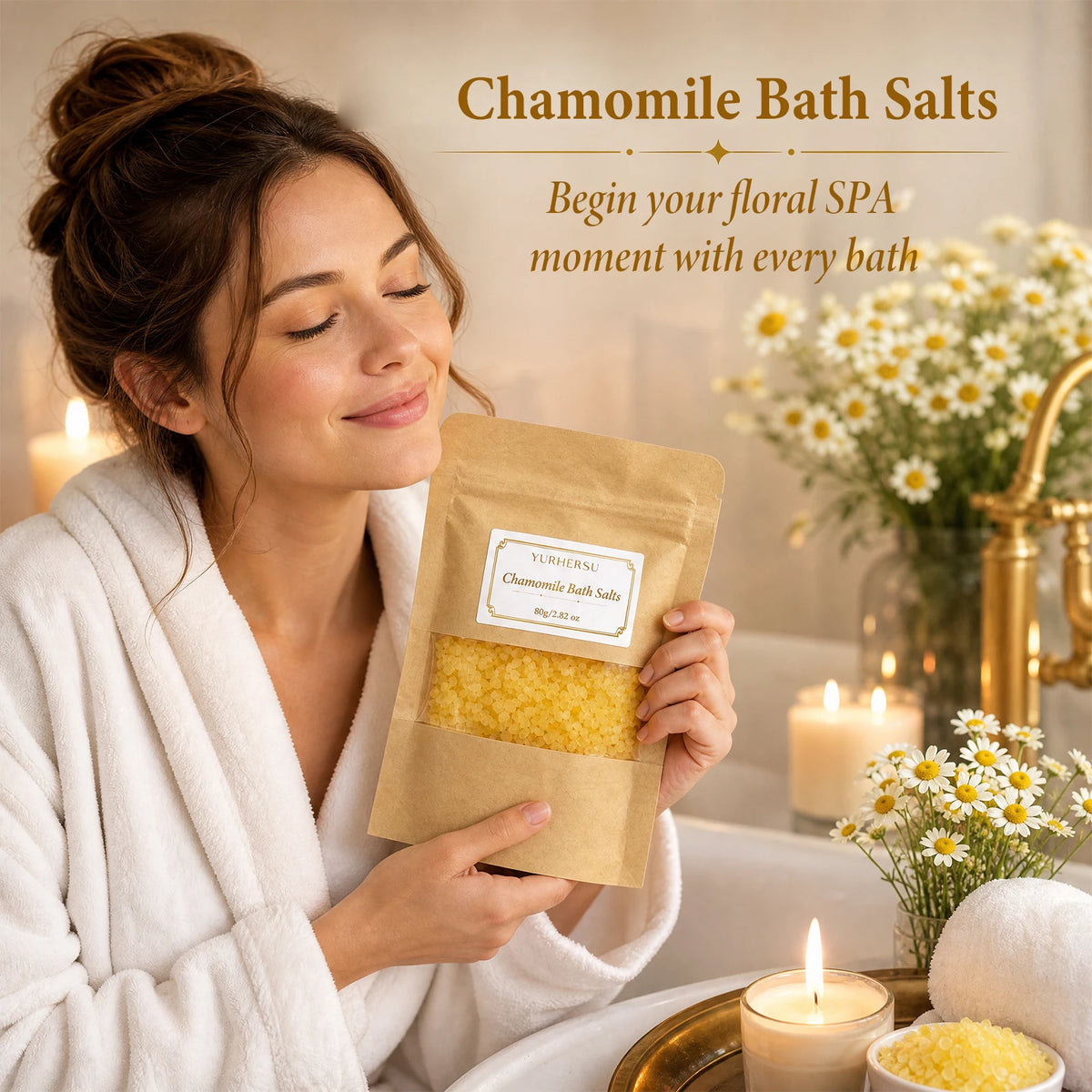 Chamomile Exfoliating Bath Salt – Home Spa & Foot Soak Exfoliating Bath Salt HIP