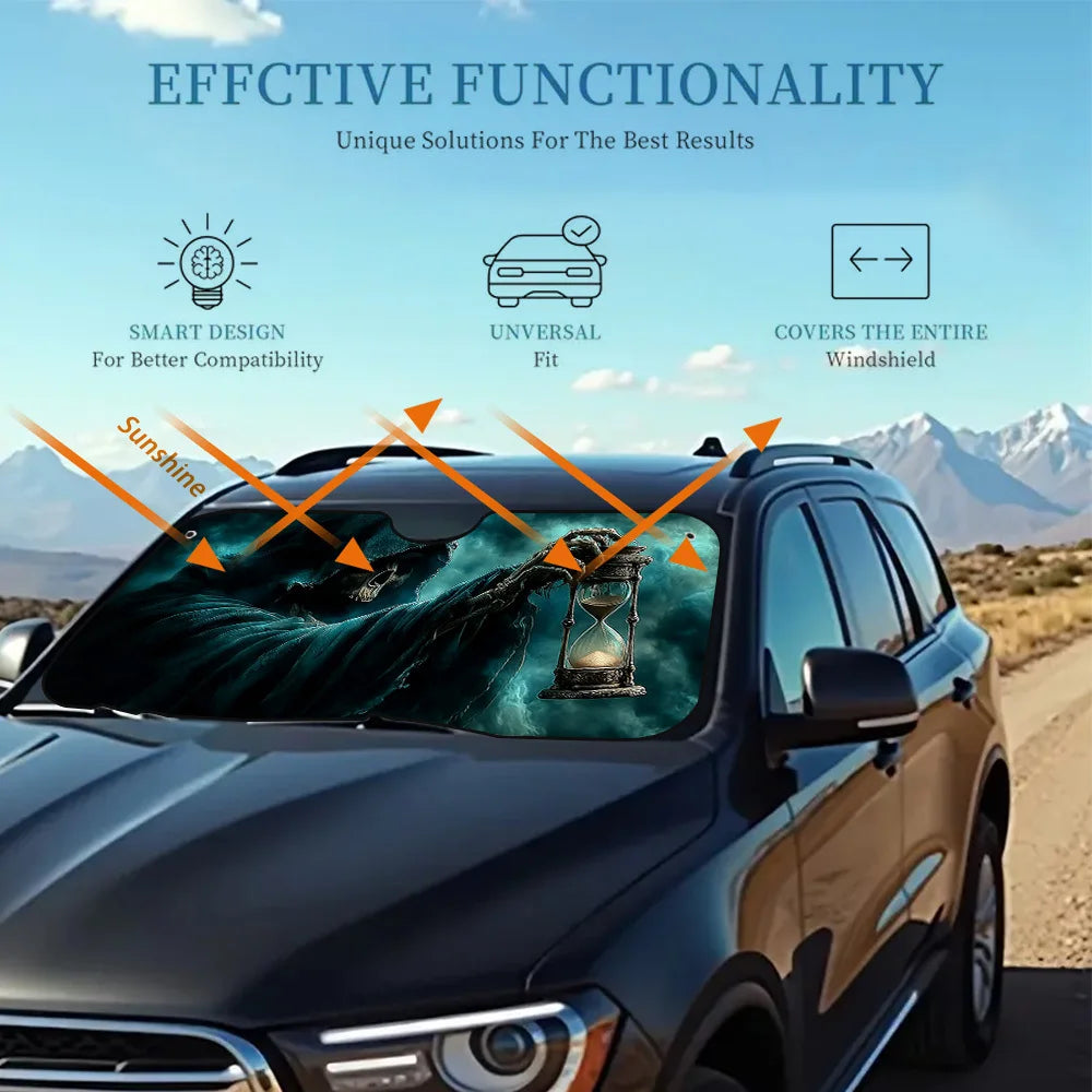 Halloween Dark Hooded Figure Car Sunshade – Foldable Car Sunshade HIP