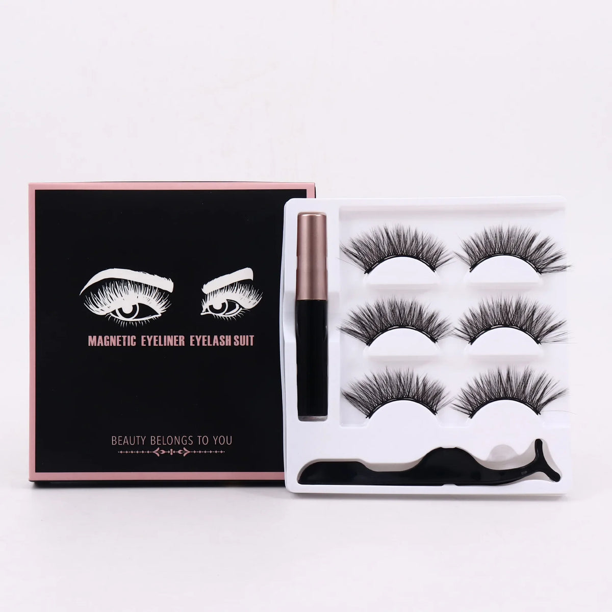 Magnetic Volume Eyelashes Box Package Set Full Strip 5/7/10 Pair Synthetic Natural Cilia False Dramatic Thick Eye Lashes Makeup HIP 3Pair Eyelash 019