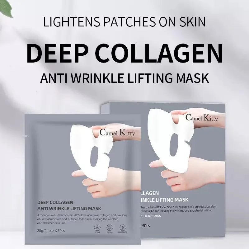 5-Pack Collagen Split Sheet Face Masks – Hydrating & Firming Collagen Sheet Mask HIP