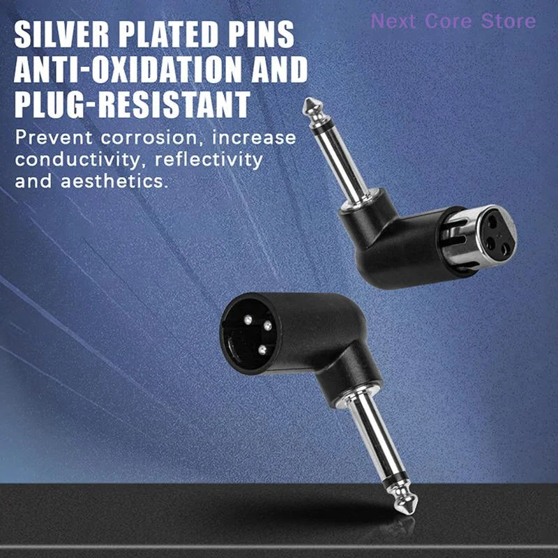 XLR to 6.35mm Right Angle Audio Adapter | Plug & Play Audio Adapter HIP