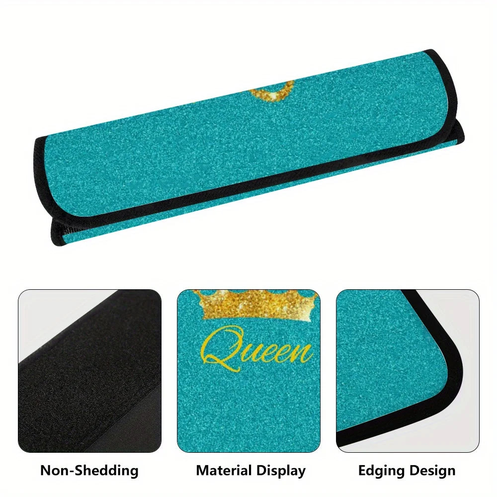Queen Crown Turquoise Glitter Seat Belt Cover | Car Accessory Seat Belt Cover HIP