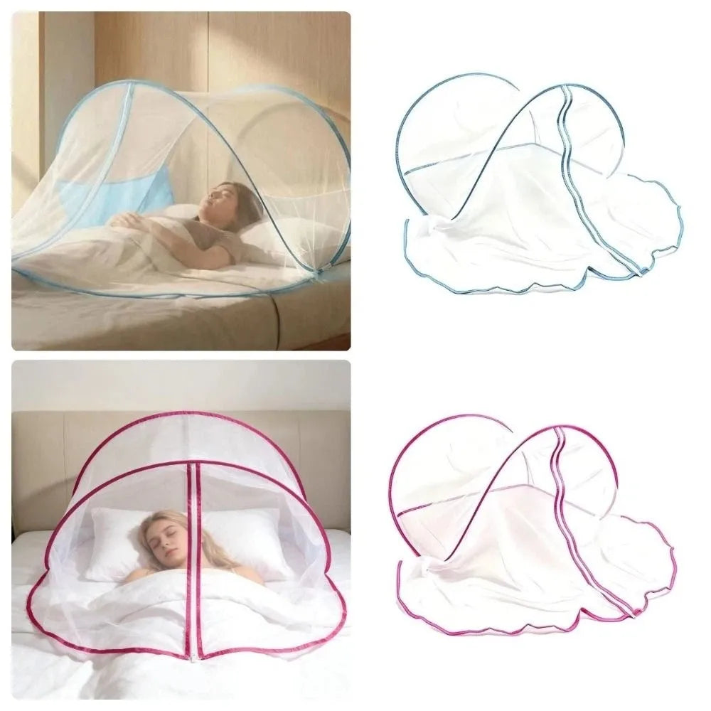 Foldable Pop-Up Bed Mosquito Net with Zipper – No Install Pop-Up Mosquito Net HIP