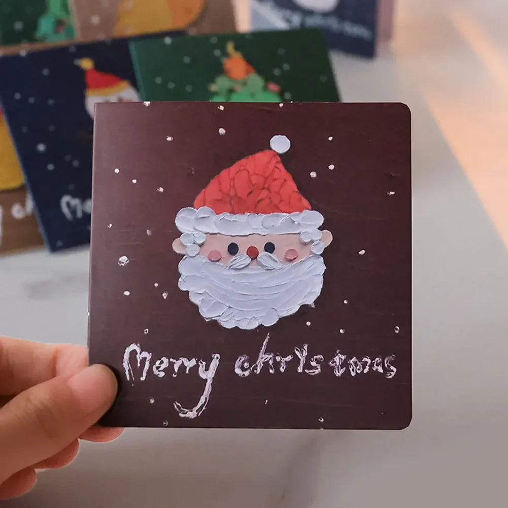 New Christmas Gift Envelope Card 6pcs 3D with Envelope Stickers Santa Claus Folding Gift Card New Year Party Invitation Card HIP