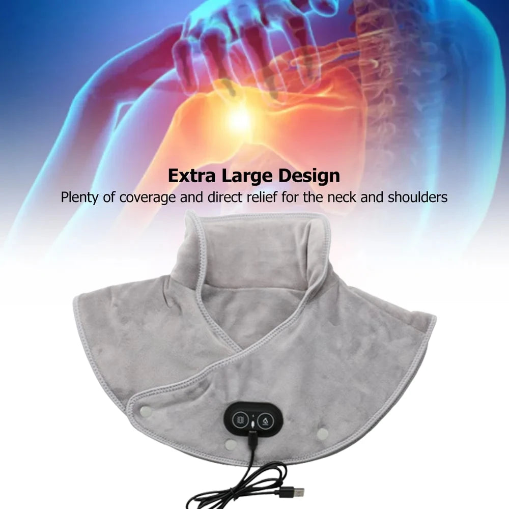 Electric Heated Neck & Shoulder Wrap – 3-Level Thermal Massager Heated Neck Wrap HIP