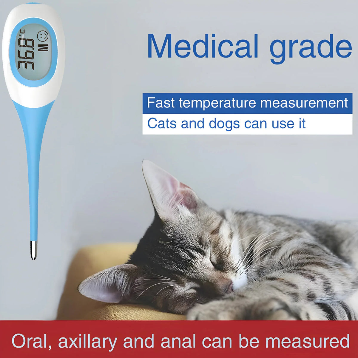 Digital 8s LED Thermometer – Oral & Armpit for Baby & Pets Digital Thermometer HIP