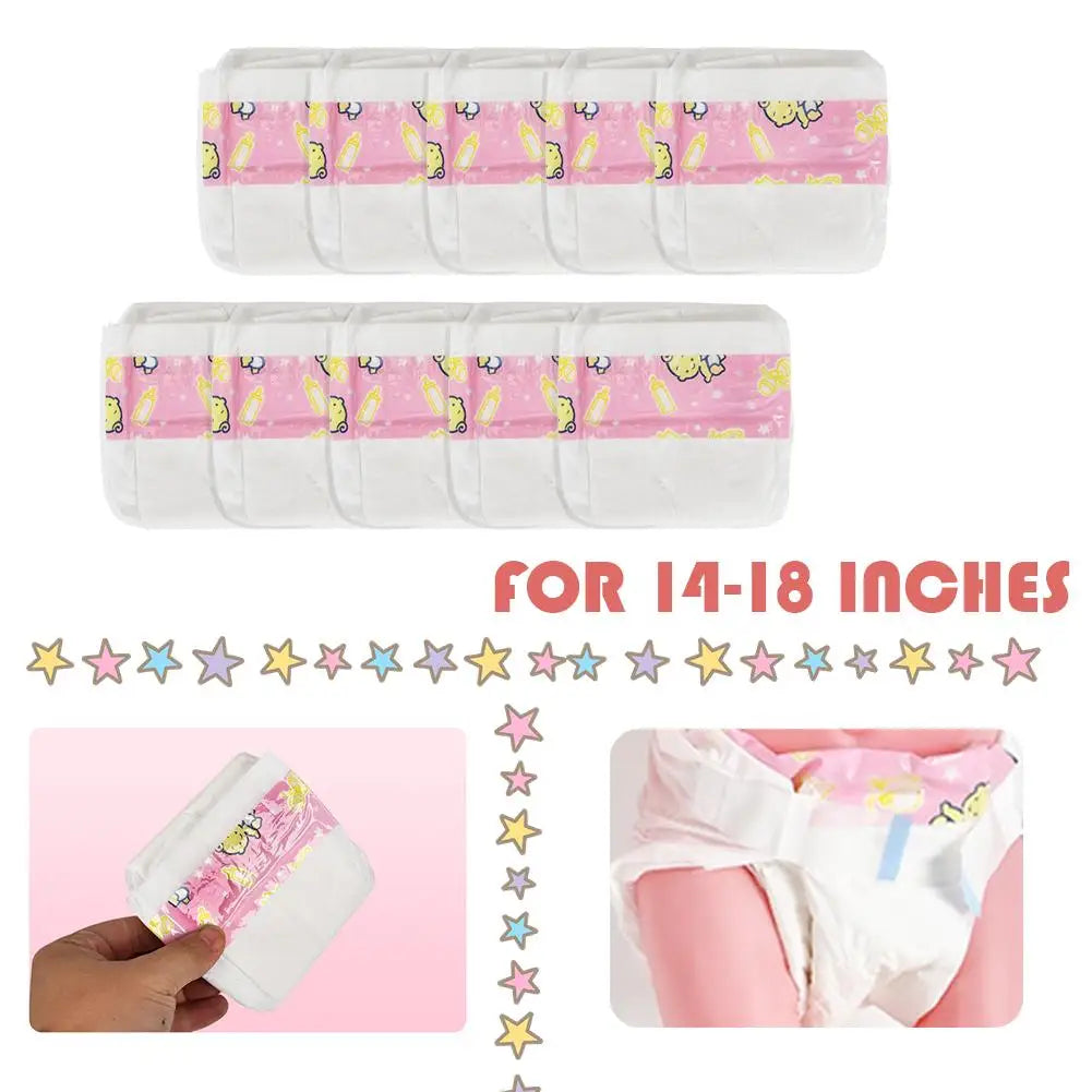 10pcs Diapers Baby Dolls Play House Diapers For 14-18 Inch Bebe Doll Accessories Toy Child Toy Gift Baby Dolls Decorate HIP