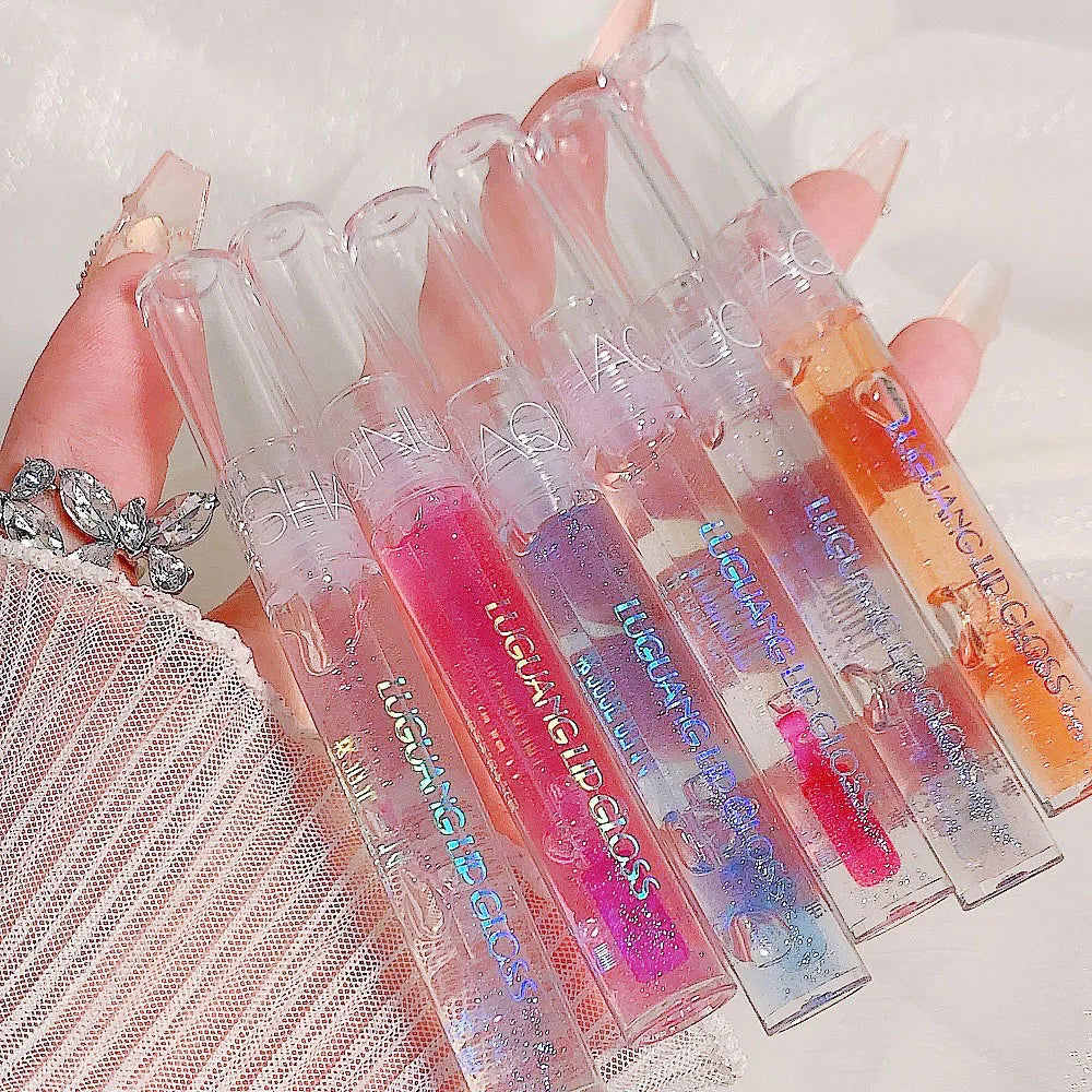 Shiny Pearl Moisturizer Color-changing Lip Gloss Transparent 3D Holographic Lip Plumping Oil Lip Make Up Plumper Nutritious Care HIP
