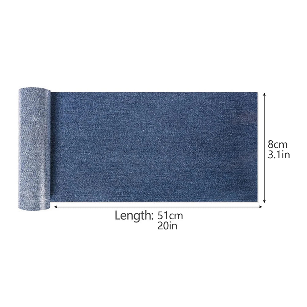 8cm x 51cm Jean Iron on Patches Rectangle Black Blue Patch For Inside and Outside Denim Garment Jacket Hole Repairing Decoration HIP