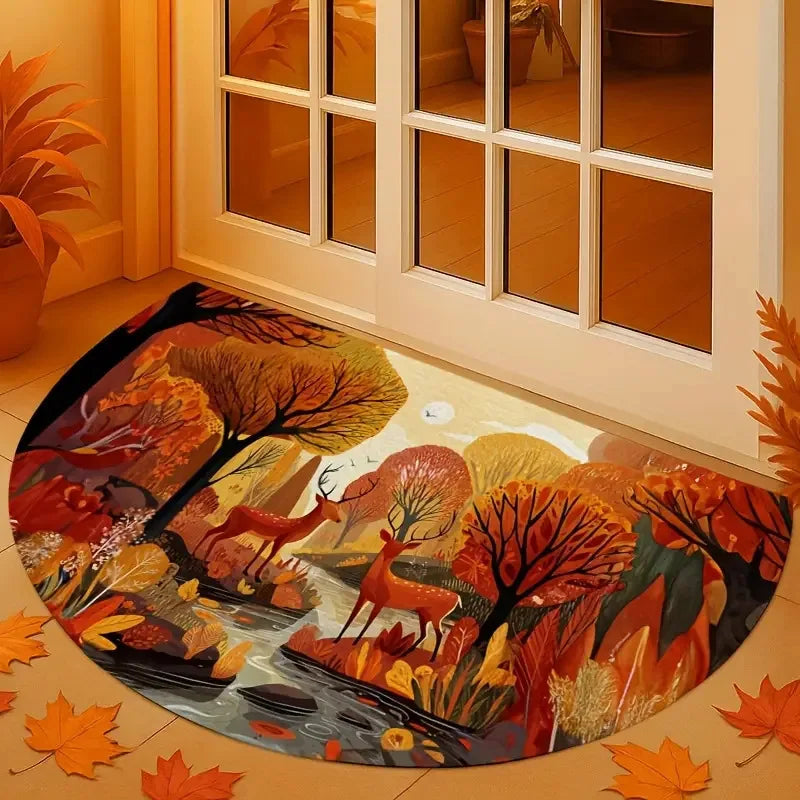 Pumpkin Print Anti-Slip Doormat – Kitchen & Entryway Rug Printed Doormat HIP 5 50x80cm-Felt