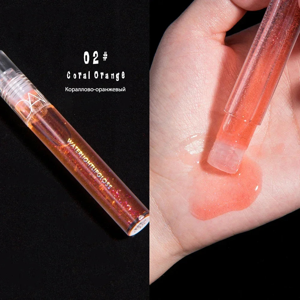 Wet Gloss Crystal Jelly Lip Gloss Shiny Clear Mirror Moisturizing LipGloss Glitter Liquid Lipstick Lips Oil Lip Tint Care Makeup HIP