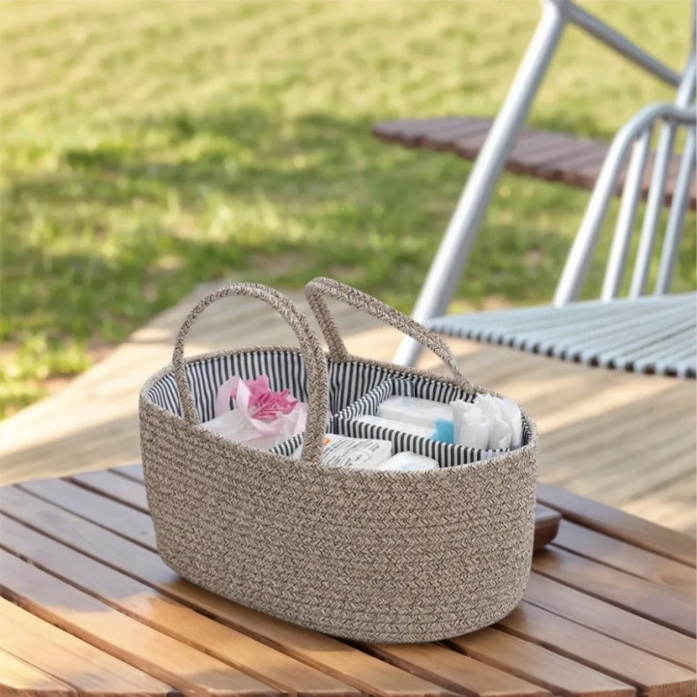Large Cotton Rope Baby Nappy Storage Basket & Organiser Storage Basket HIP