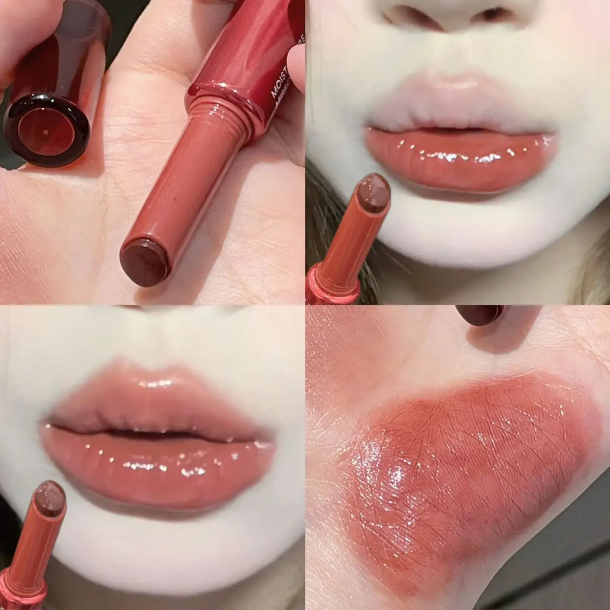 Black Purple Glitter Solid Lip Gloss Watery Mirror Moisturizing Lasting Fine Shimmer Lip Balm Korean Natural Daily Lip Makeup HIP 03