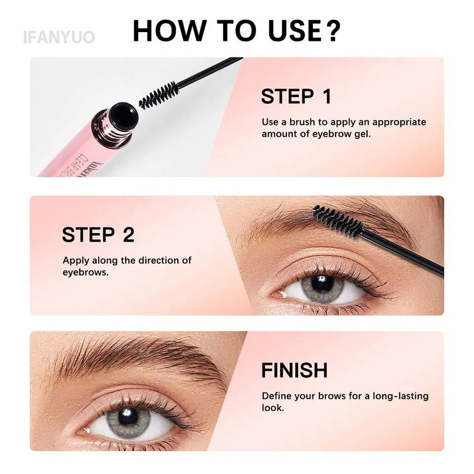 Clear Transparent Waterproof 3D Eyebrow Styling Gel Quick-drying Eyebrow Sculpt Soap Lasting Natural Wild Brow Setting Wax Cream HIP