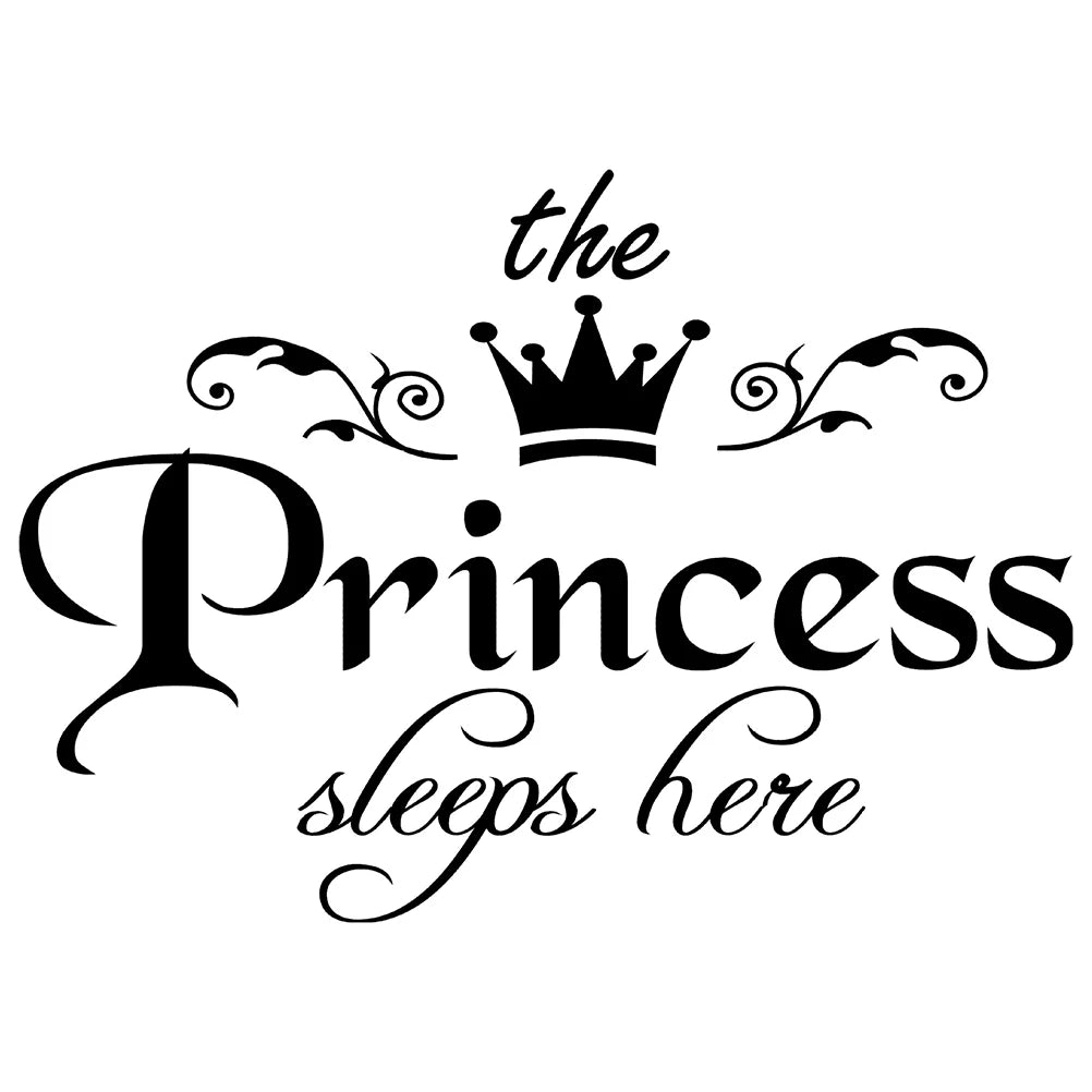 Princess Sleeps Here Wall Sticker – Girls Room Vinyl Decal Vinyl Wall Sticker HIP 40cmx24.5cm