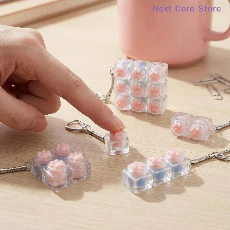 Crystal Keycap Keyboard Fidget Toy – Cat Claw Keychain Fidget Keychain Toy HIP
