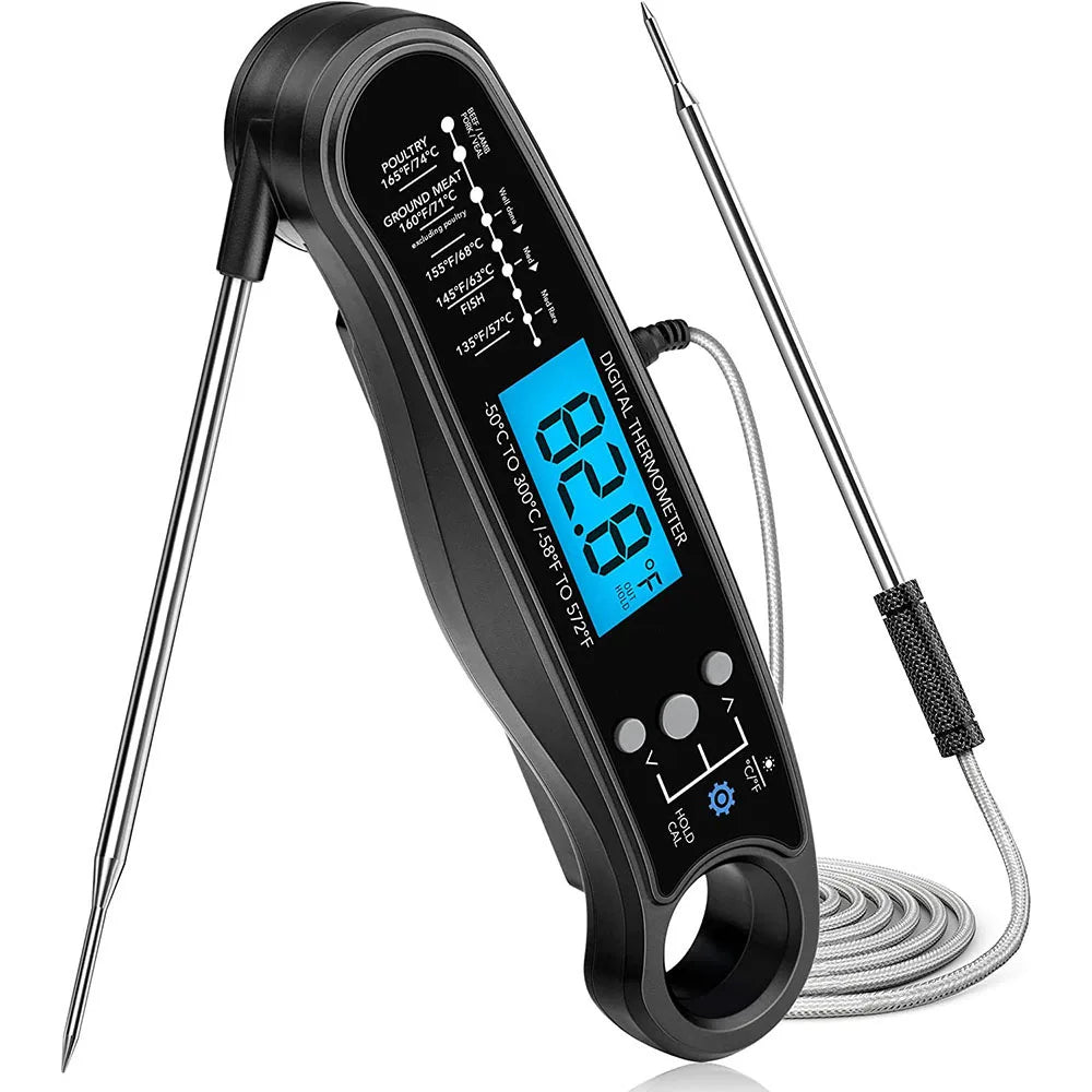 Digital Dual Probe Meat Thermometer – BBQ & Kitchen Kitchen Thermometer HIP black 100mm