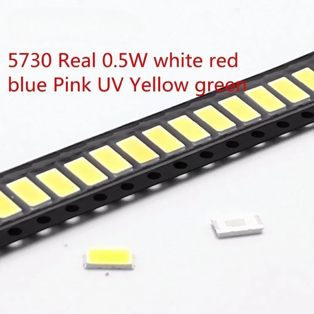 100Pcs SMD 5730 5630 LED Diodes 0.5W White 3000K–6000K SMD LED Diodes HIP