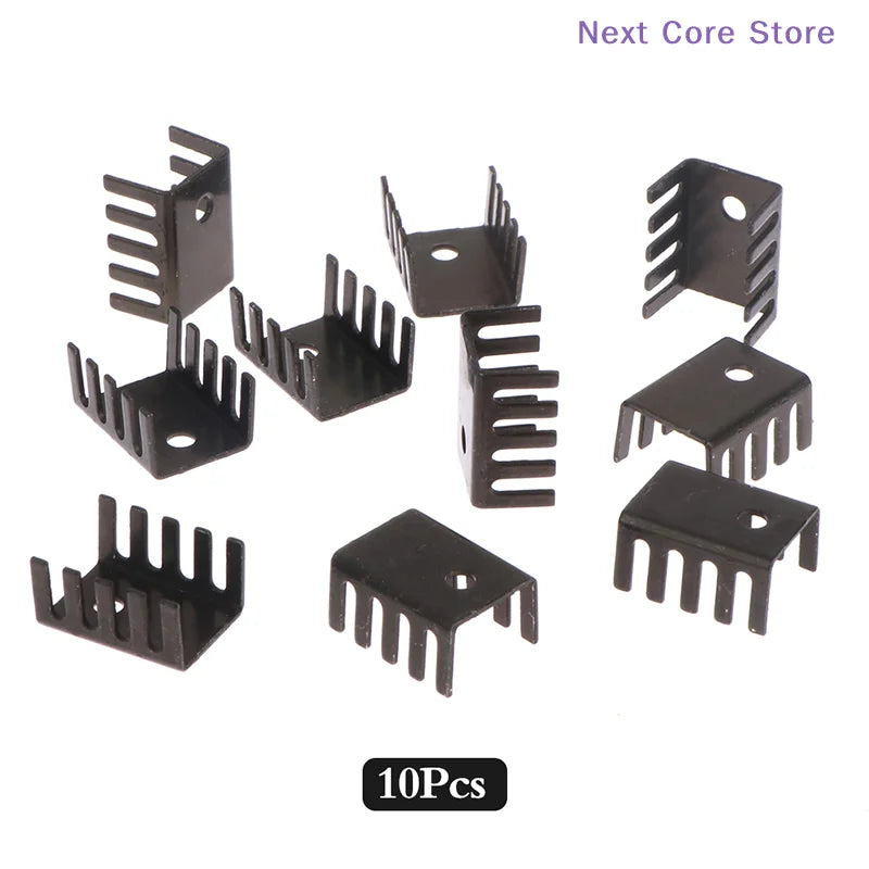 10-Pack TO-220 Aluminum Heatsink for 7805 – 19×15×10mm Electronic Heatsink HIP
