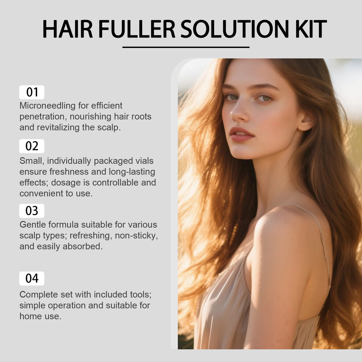 Scalp Serum Kit with 0.25mm Microneedle Roller – 9 Ampoules Scalp Serum Kit HIP