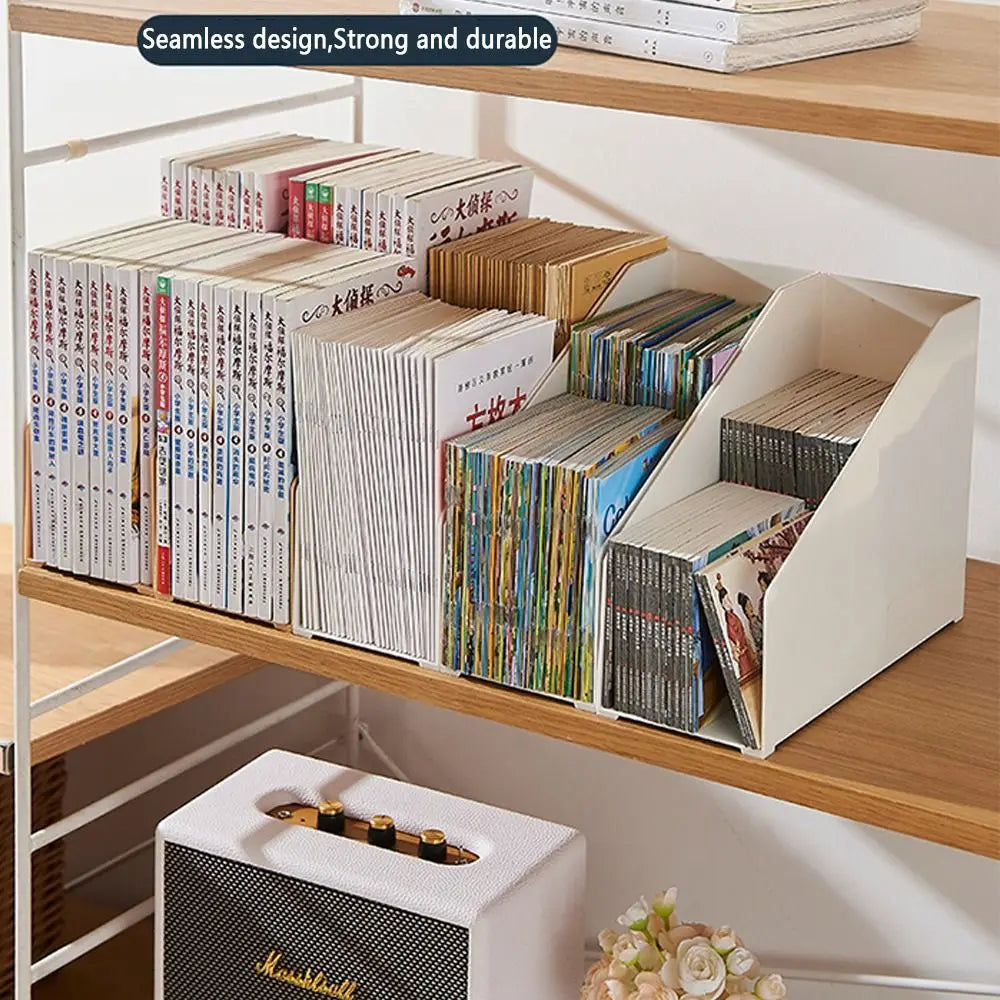 Double Layer Plastic Bookends & File Storage Shelf Bookend File Organizer HIP
