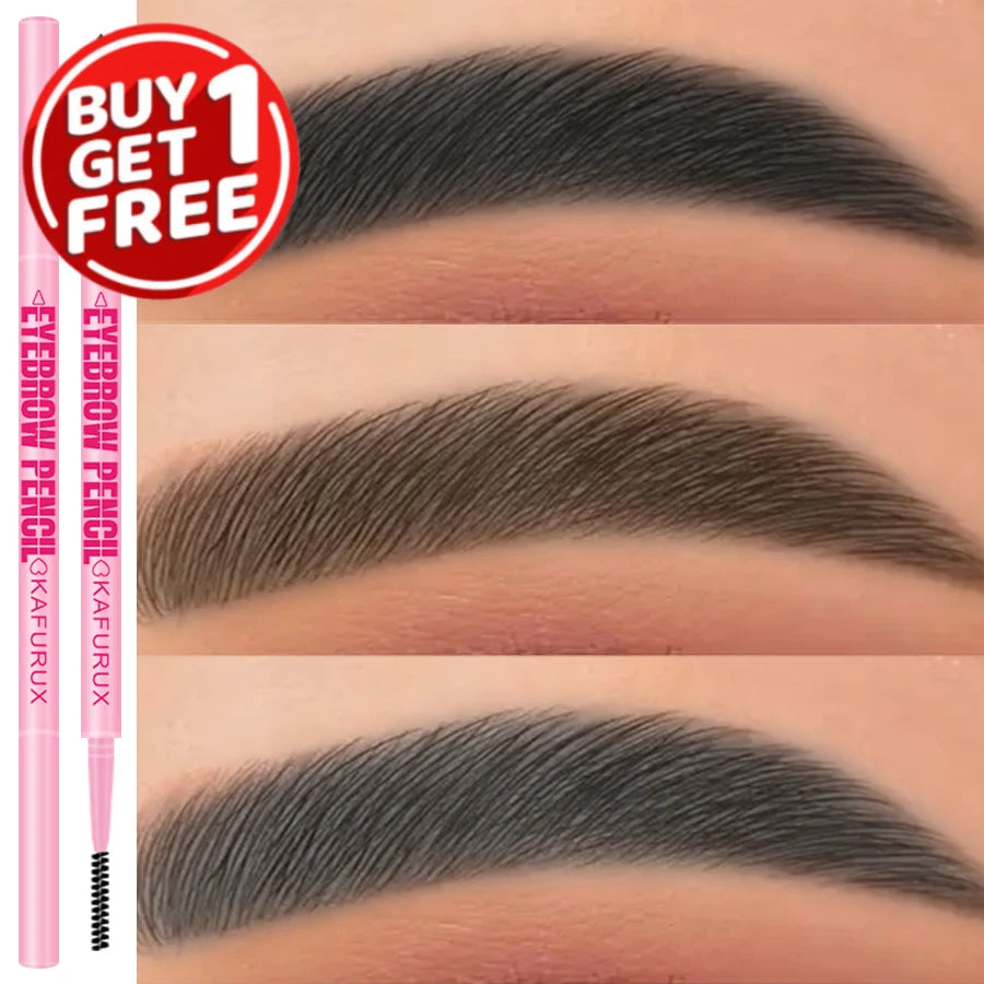 6 Colors Ultra-Fine Double Headed Eyebrow Pencil Waterproof and Long-lasting Brown Non-smudged Eye Brow Pen with Brush Cosmetics HIP